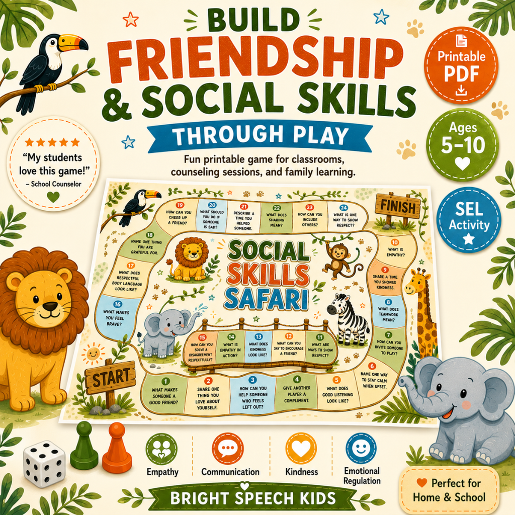 Social Skills Board Game for Kids | SEL Activity (Digital Download)
