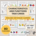 Characteristics & Functions Task Cards for Speech Therapy, 80 Cards