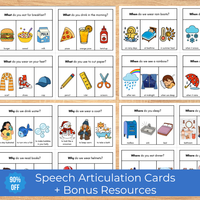 Speech Articulation Flash Cards for Kids, 250 Cards, Instant Download