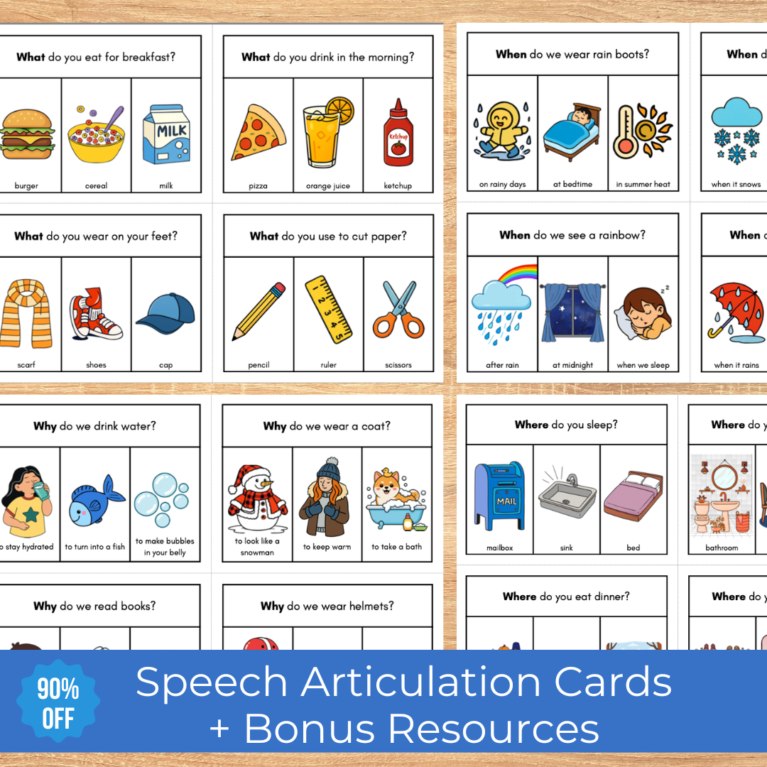 Speech Articulation Flash Cards for Kids, 250 Cards, Instant Download