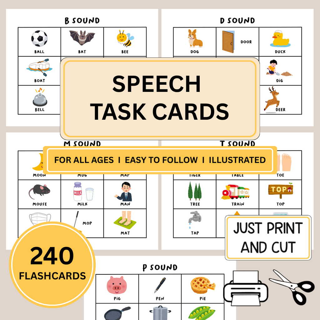 Speech Articulation Cards, Printable SLP Tool For Kids