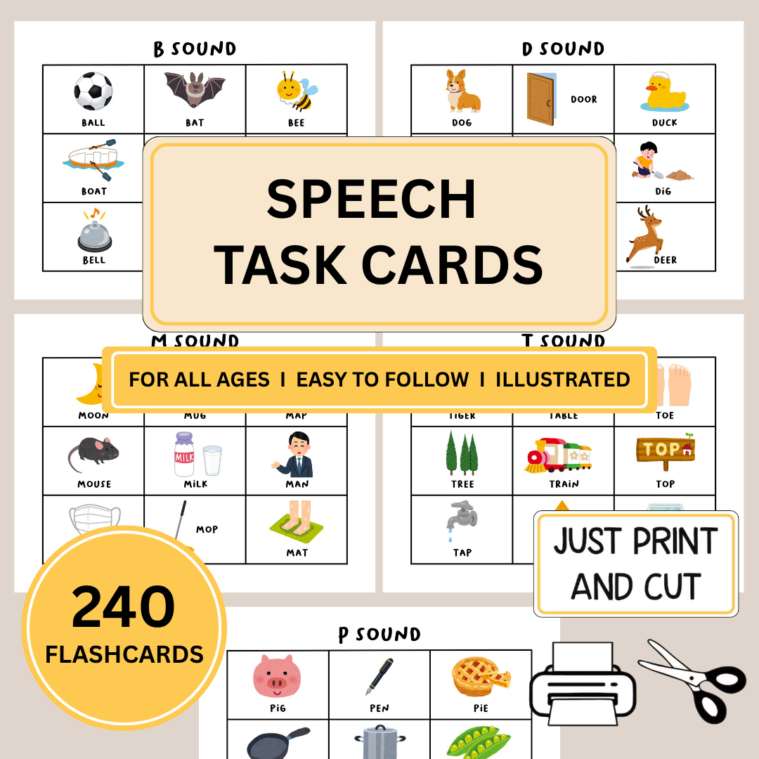 Speech Articulation Cards, Printable SLP Tool For Kids