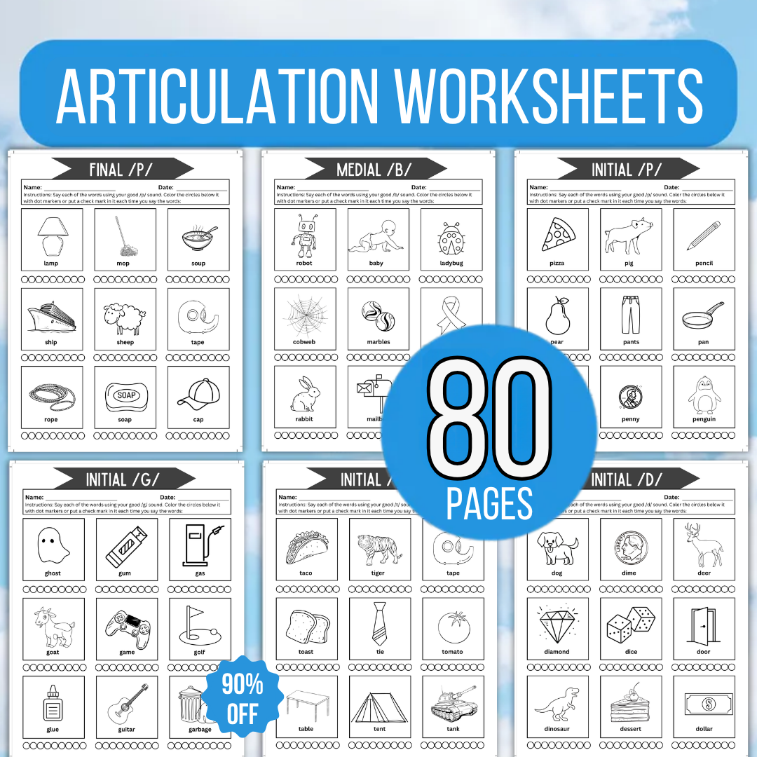 Articulation Worksheets, Printable Speech Resource Bundle