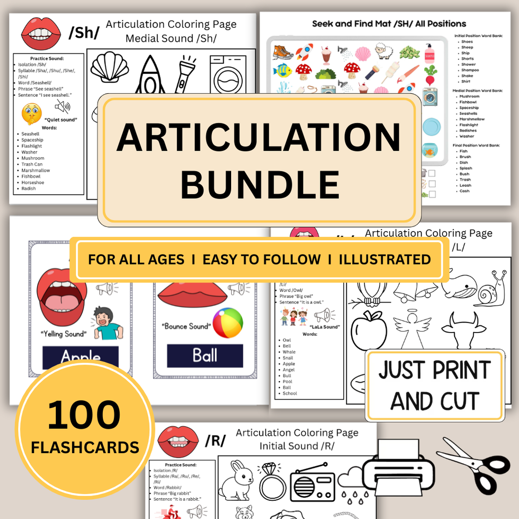 Speech Therapy Articulation Activity Bundle for SLPs, 96 Activities