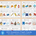 WH Question Learning Cards for Language Development
