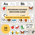 Beginning Sound Matching Game, Preschool Phonics Activity For Kids