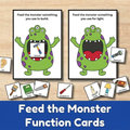 Feed the Monster Functions Task Cards Game, Speech Learning Activity, Instant Download