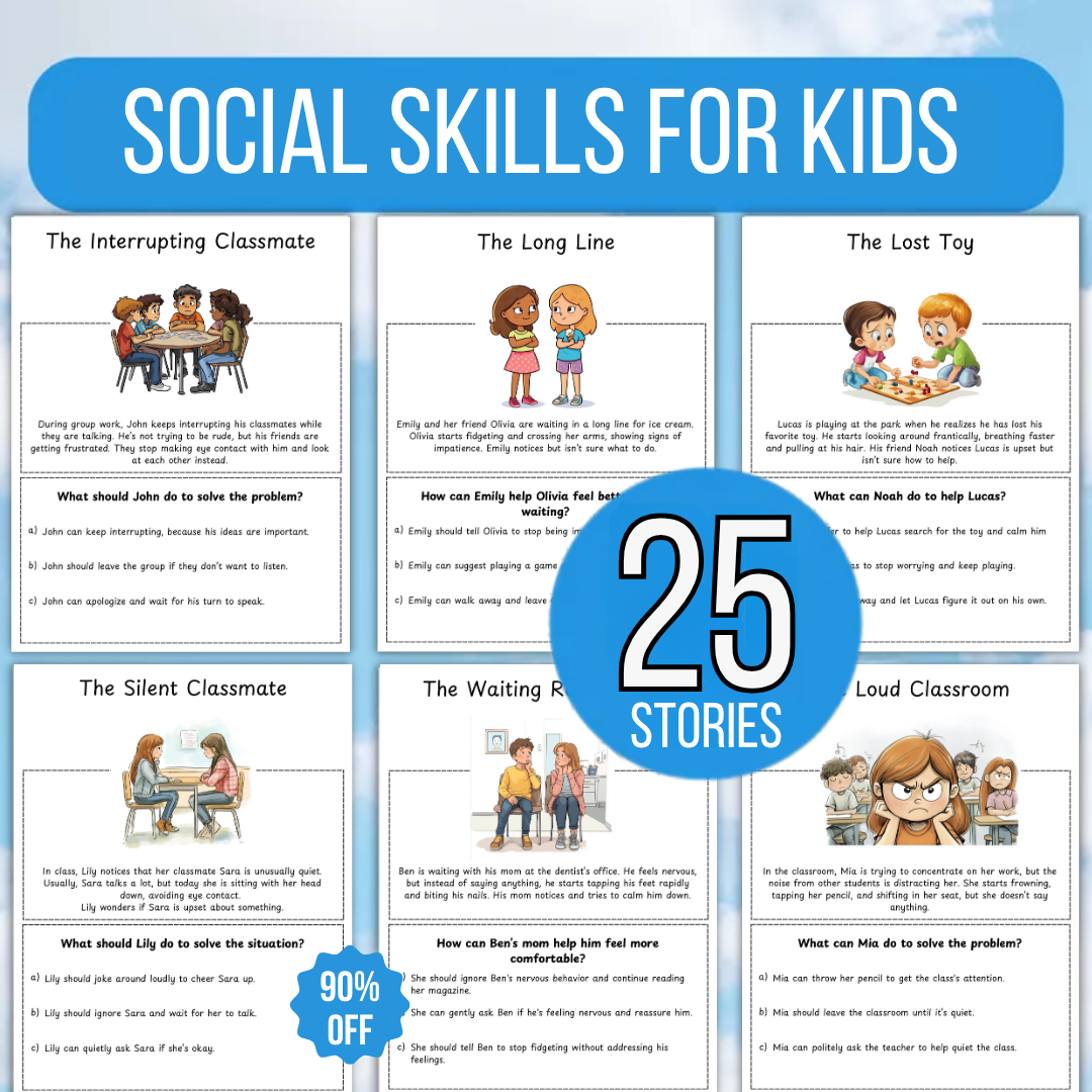 Social Skills Stories & Scenario Worksheets