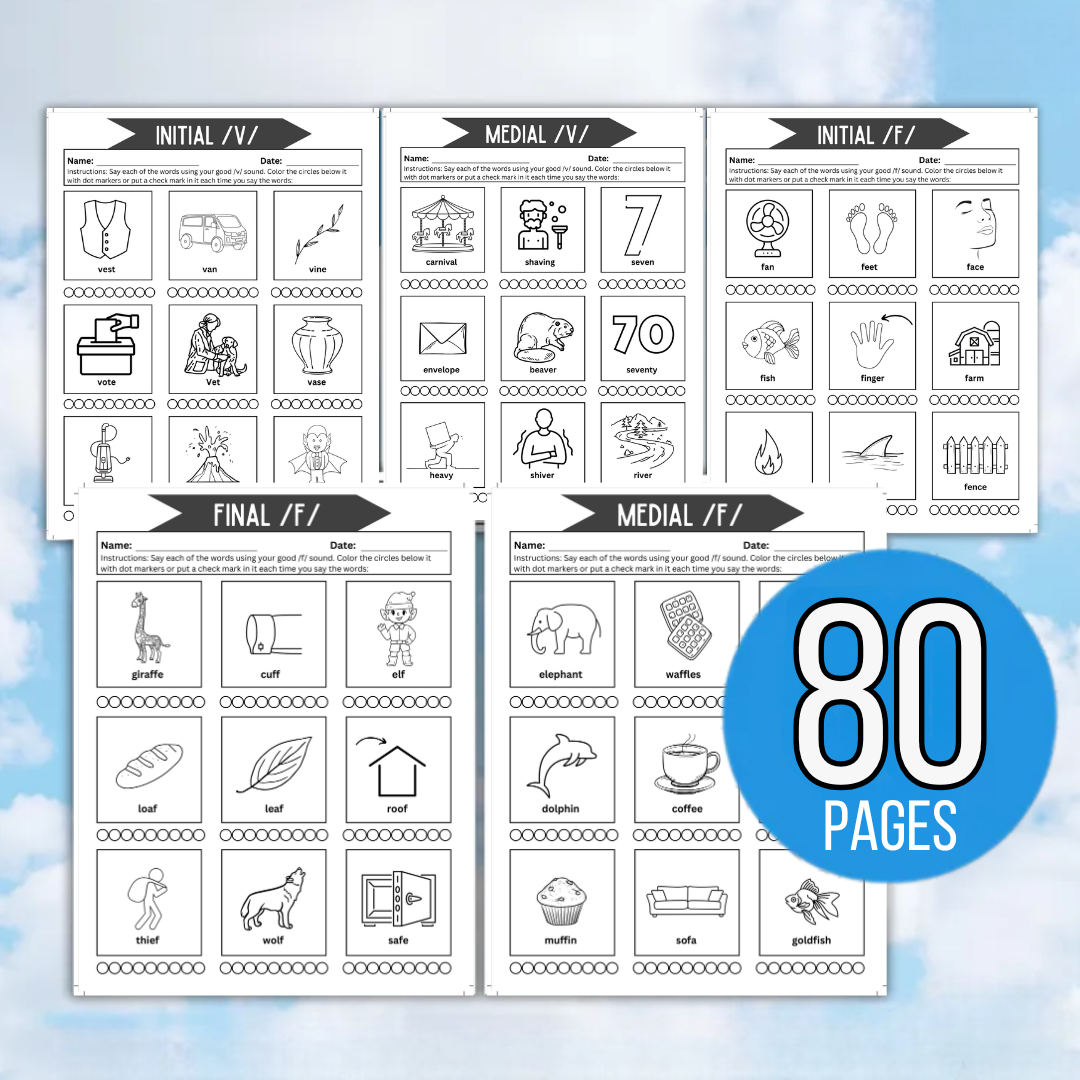 Articulation Worksheets, Printable Speech Resource Bundle