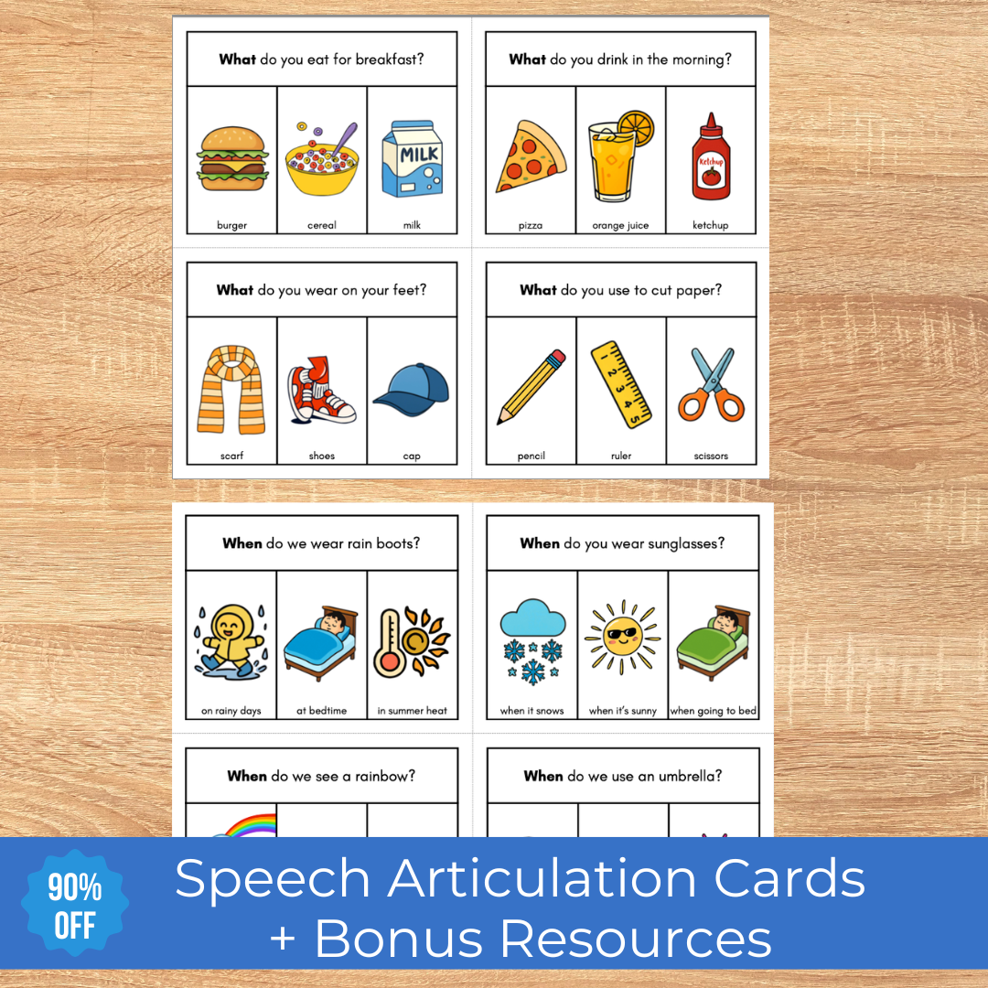 Speech Articulation Flash Cards for Kids, 250 Cards, Instant Download