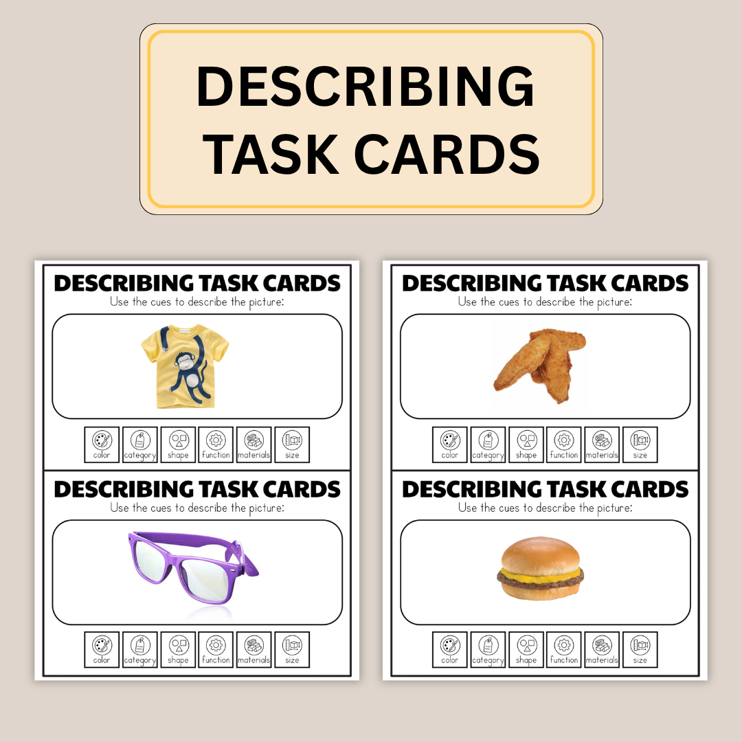 Describing Task Cards Bundle, 100 Speech Learning Cards