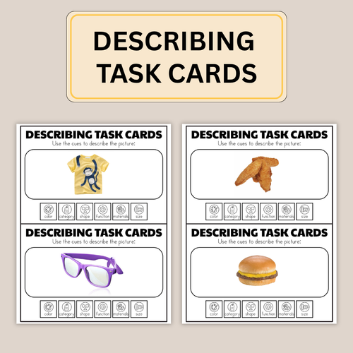 Describing Task Cards Bundle, 100 Speech Learning Cards