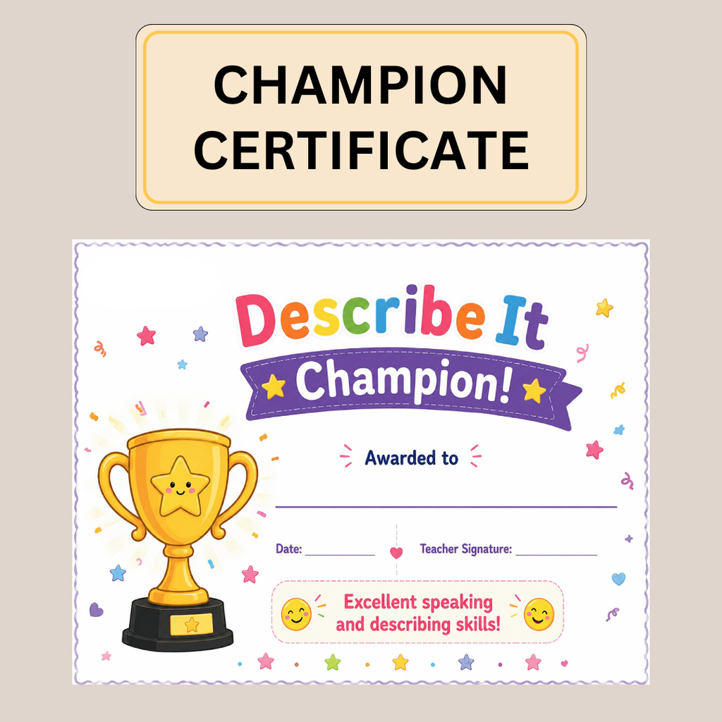 Describe It Speaking Cards, ESL Vocabulary And Speech Therapy Activity