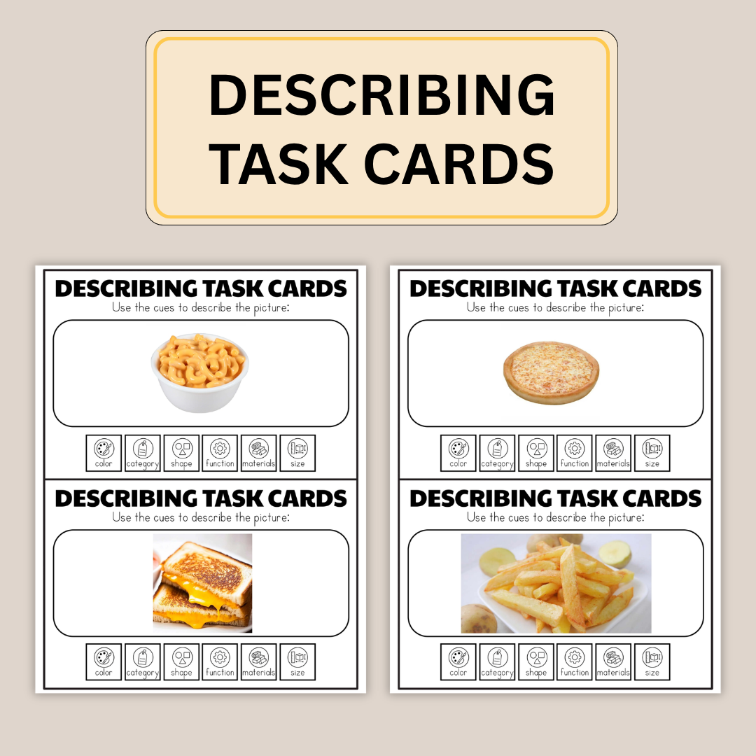 Describing Task Cards Bundle, 100 Speech Learning Cards