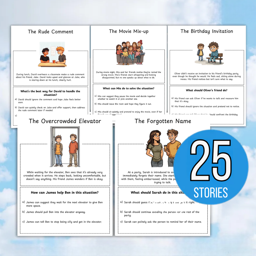 Social Skills Stories & Scenario Worksheets