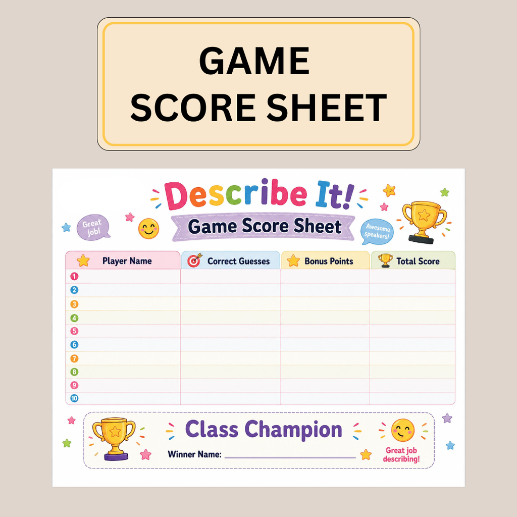 Describe It Speaking Cards, ESL Vocabulary And Speech Therapy Activity
