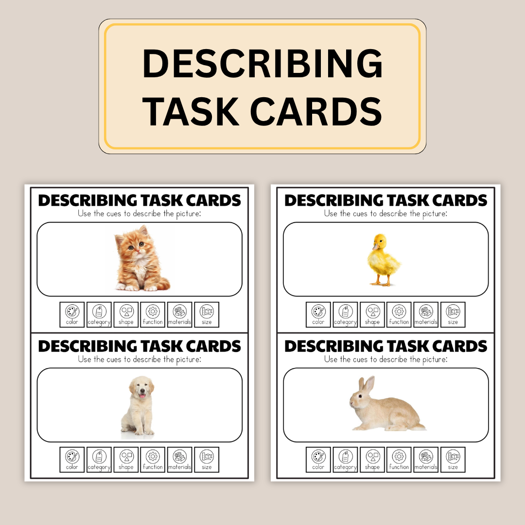 Describing Task Cards Bundle, 100 Speech Learning Cards