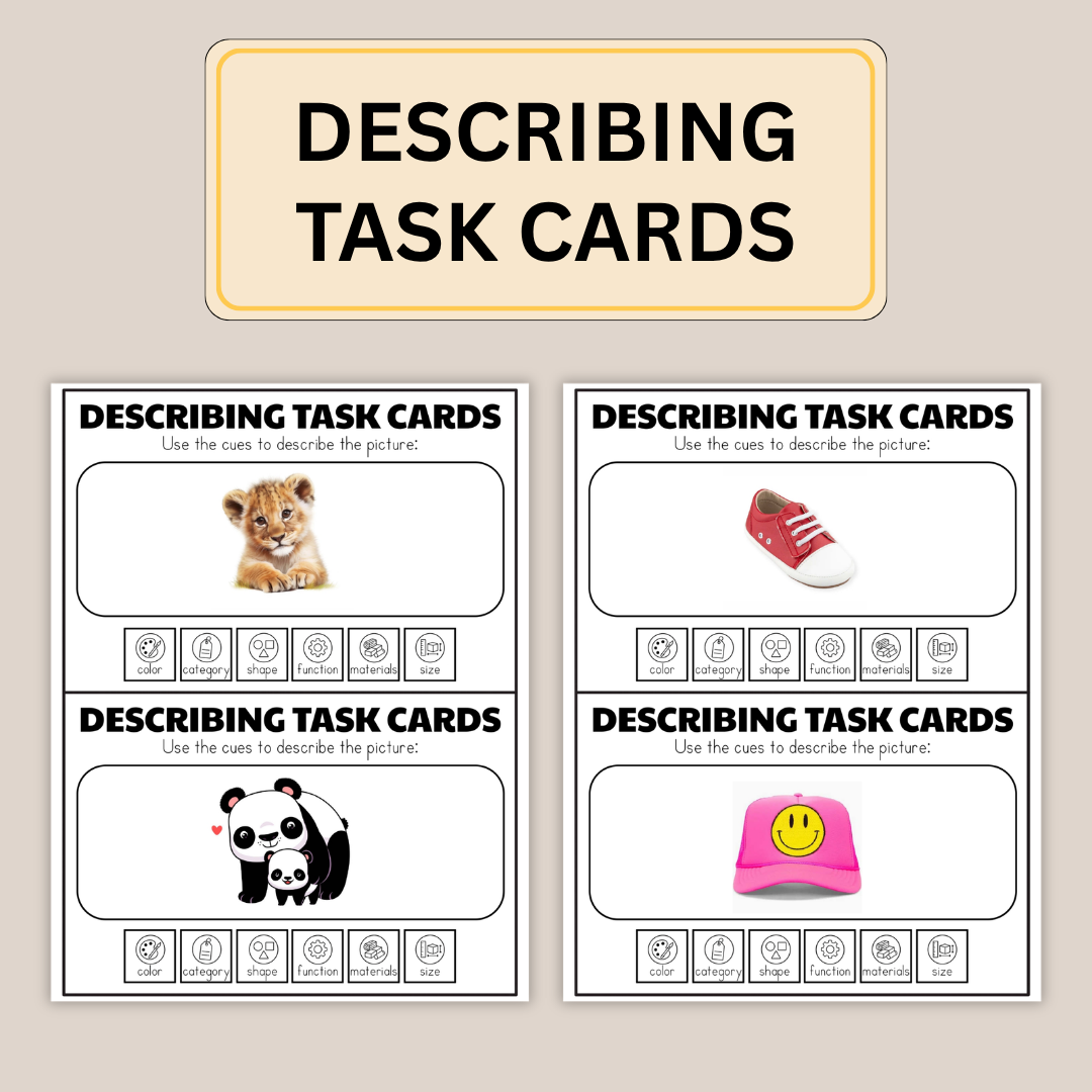 Describing Task Cards Bundle, 100 Speech Learning Cards