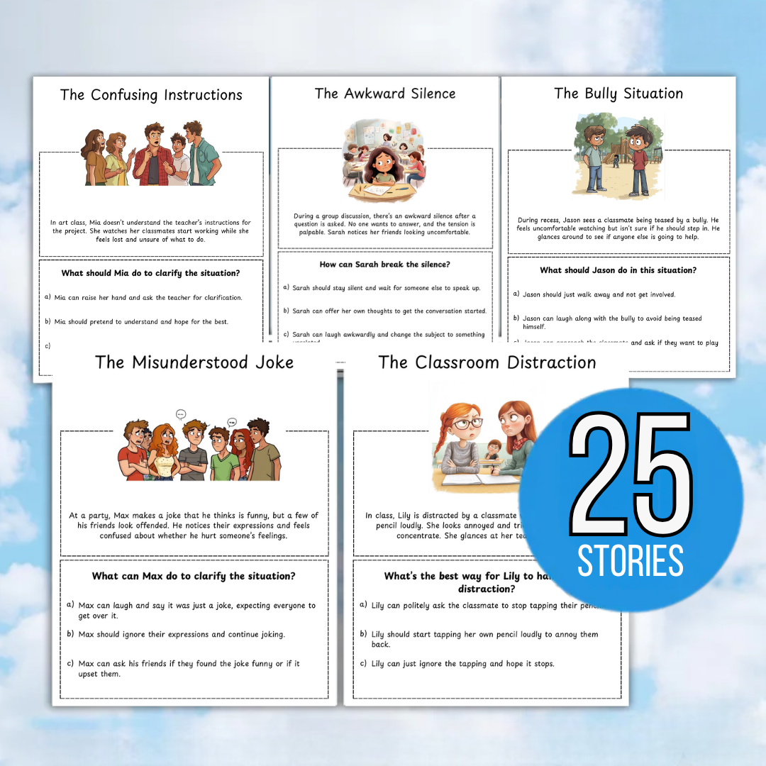 Social Skills Stories & Scenario Worksheets